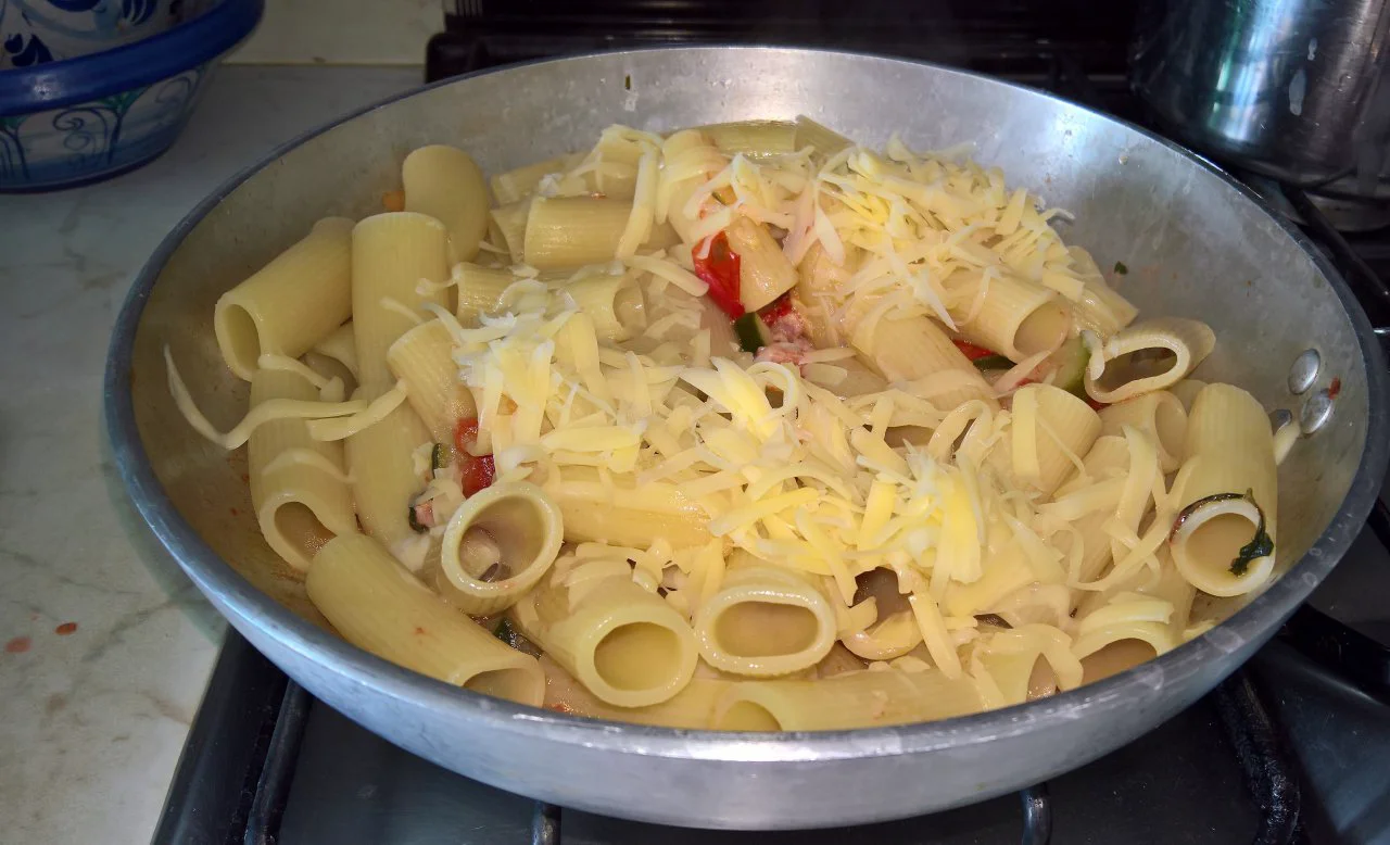 Rigatoni pancetta e zucchine